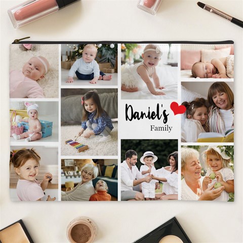 Personalized Photo Family Name Any Text Cosmetic Bag By Joe Front