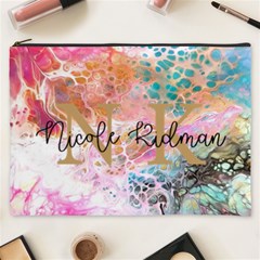 Personalized Initial Name Marble Cosmetic Bag