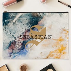 Personalized Initial Name Marble Cosmetic Bag