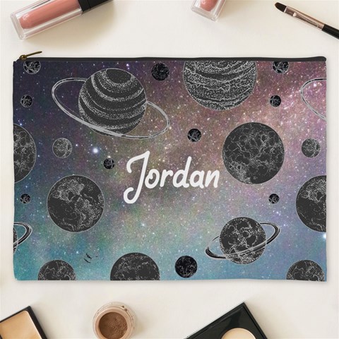 Personalized Space Name Cosmetic Bag By Joe Front