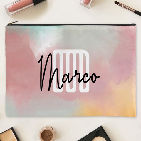 Personalized Watercolor Initial Name Cosmetic Bag By Joe Front