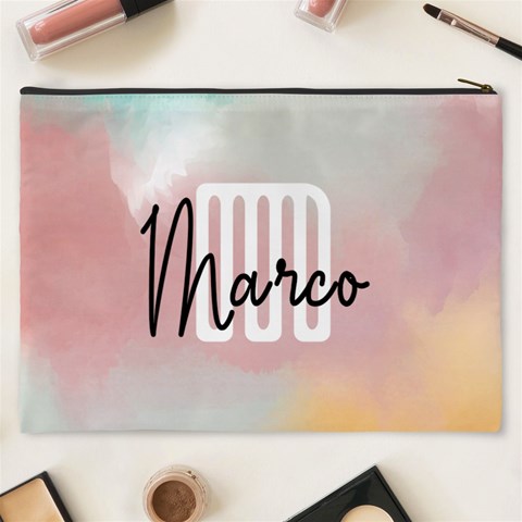 Personalized Watercolor Initial Name Cosmetic Bag By Joe Back