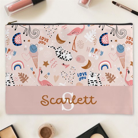 Personalized Cute Illustration Cosmetic Bag By Joe Front