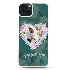 Personalized Heart Flower Frame Photo UV Print Case - iPhone 15 TPU UV Print Case