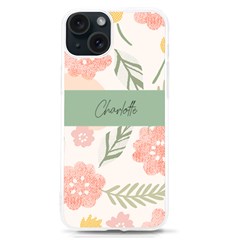Personalized Flower Pattern Name UV Print Case - iPhone 15 TPU UV Print Case