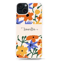 Personalized Flower Pattern Name UV Print Case - iPhone 15 TPU UV Print Case