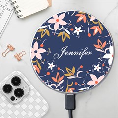 Personalized Floral Pattern Name Wireless Fast Charger