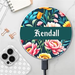 Personalized Floral Pattern Name Wireless Fast Charger