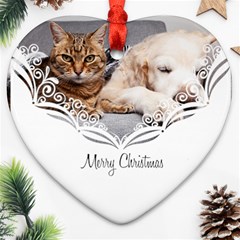 Personalized White Decorate Photo Name Heart Ornament (Two Sides) Personalized White Decorate Photo Name Heart Ornament (Two Sides)