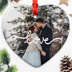 Personalized Love Line Photo Name Heart Ornament (Two Sides) Personalized Love Line Photo Name Heart Ornament (Two Sides)