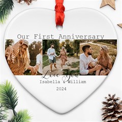 Personalized 3 pics Photo Name Heart Ornament (Two Sides) Personalized 3 pics Photo Name Heart Ornament (Two Sides)