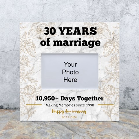 Personalized Wedding Anniversary Years Of Marriage Any Text In Marble Pattern Box Photo Frame By Joe Front