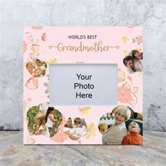 Personalized 5 Photo Floral Worlds Best Grandmother Any Text Box Photo Frame