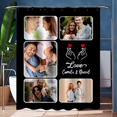 Personalized Love Couple Photo Name Any Text Shower Curtain - Shower Curtain 60  x 72  (Medium)