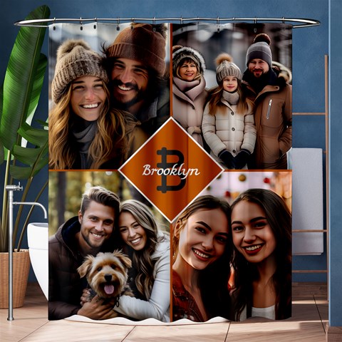 Personalized Initial Name Any Text Photo Shower Curtain By Joe 60 x72  Curtain
