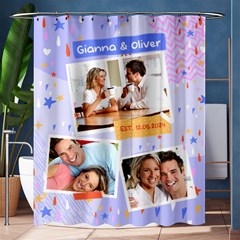 Personalized Couple Photo Name Shower Curtain