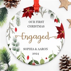 Personalized First Christmas Name Any Text Round Ornament - Round Ornament (Two Sides) Personalized First Christmas Name Any Text Round Ornament - Round Ornament (Two Sides)