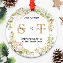 Personalized Just Married Initial Name Any Text Photo Round Ornament - Round Ornament (Two Sides) Personalized Just Married Initial Name Any Text Photo Round Ornament - Round Ornament (Two Sides)