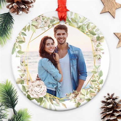 Personalized Just Married Initial Name Any Text Photo Round Ornament By Joe Back