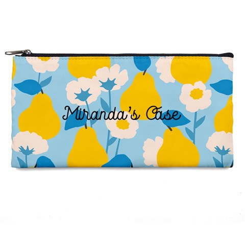 Personalized Fruit Flower Pattern Name Pencil Case By Katy Front