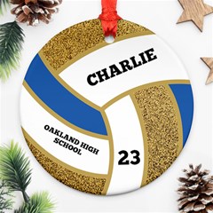 Personalized Volleyball School Number Name Any Text Photo Round Ornament - Round Ornament (Two Sides) Personalized Volleyball School Number Name Any Text Photo Round Ornament - Round Ornament (Two Sides)