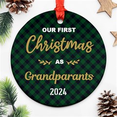 Personalized Our First Christmas Name Any Text Photo Round Ornament - Round Ornament (Two Sides) Personalized Our First Christmas Name Any Text Photo Round Ornament - Round Ornament (Two Sides)