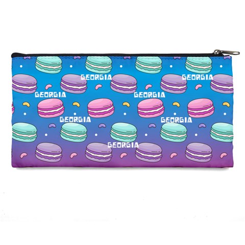 Personalized Macaron Pattern Name Pencil Case By Katy Back