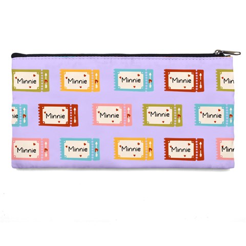 Personalized Tickers Pattern Name Pencil Case By Katy Back