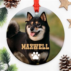 Personalized Christmas Pet Name Any Text Photo Round Ornament - Round Ornament (Two Sides) Personalized Christmas Pet Name Any Text Photo Round Ornament - Round Ornament (Two Sides)