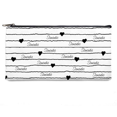 Personalized Heart Line Name Pencil Case By Katy Front