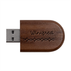 Personalized Totem Name Wood Oval Usb Flash Drive