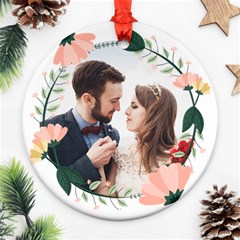 Personalized Our First Christmas Married Photo Name Any Text Round Ornament - Round Ornament (Two Sides) Personalized Our First Christmas Married Photo Name Any Text Round Ornament - Round Ornament (Two Sides)