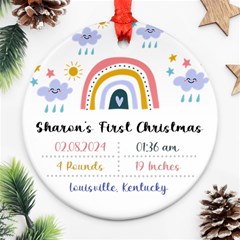 Personalized New Born Baby First Christmas Name Any Text Photo Round Ornament - Round Ornament (Two Sides) Personalized New Born Baby First Christmas Name Any Text Photo Round Ornament - Round Ornament (Two Sides)