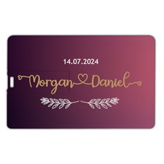 Personalized Name Any Text Couple Wedding Memories Gift Name Card Style Usb Flash Drive
