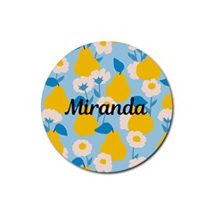 Personalized Fruits Name Rubber Coaster (round)