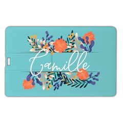 Personalized Floral Name Any Text Name Card Style Usb Flash Drive