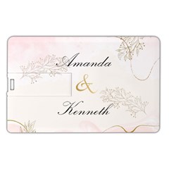 Personalized Name Any Text Couple Wedding Memories Gift Name Card Style Usb Flash Drive
