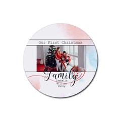 Personalized Family Photo Rubber Coaster (round)