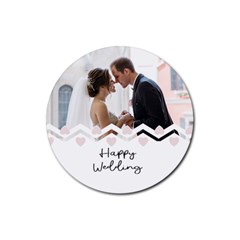 Personalized Love Frame Photo Rubber Coaster (round)