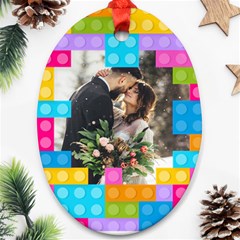 Personalized Lego  Photo Oval Ornament (Two Sides) - Ornament (Oval)