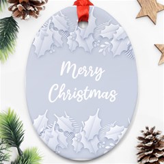 Personalized Xmas Leaf Name Any Text Oval Ornament (Two Sides)