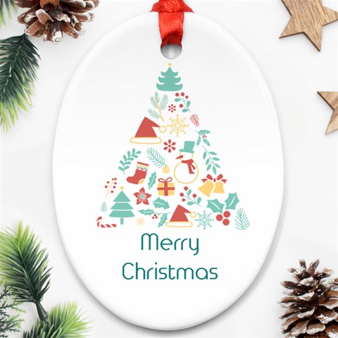 Personalized Xmas Item Tree Name Any Text Oval Ornament (two Sides) By Katy Back