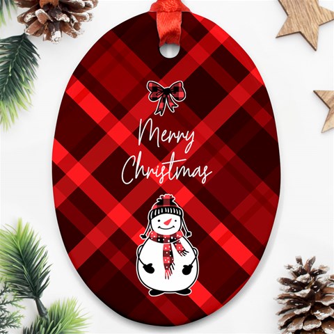 Personalized Checked Pattern Name Any Text Oval Ornament (two Sides) By Katy Back