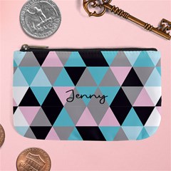 Personalized Triangle Color Name Any Text Large Coin Purse Personalized Triangle Color Name Any Text Large Coin Purse