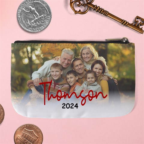 Personalized Photo Family Name Any Text Large Coin Purse By Joe Back