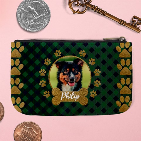 Personalized Pet Name Any Text Photo Large Coin Purse By Joe Back