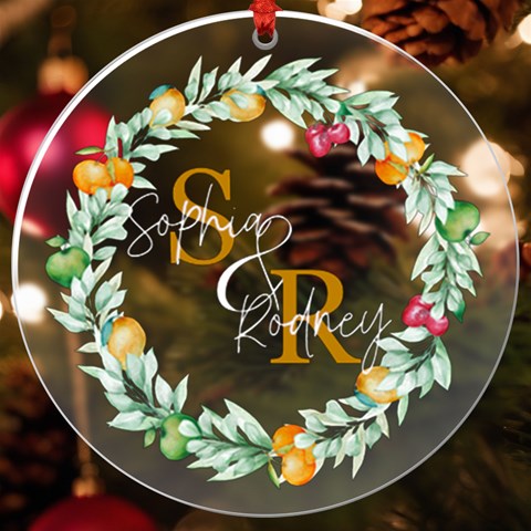 Personalized Name Fruit Frame Uv Print Acrylic Ornament Round By Katy Front