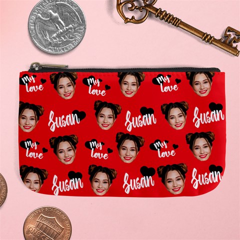 Personalized Photo Many Face Head Name Large Coin Purse By Joe Front