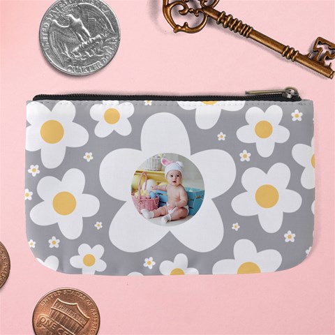 Personalized Photo Floral Pattern Large Coin Purse By Joe Back