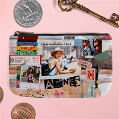 Personalized Life Adventure Style Travel Collage Photo Name Large Coin Purse